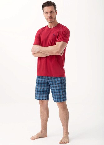 Piżama Luna 803 kr/r M-2XL męska bordowy XL