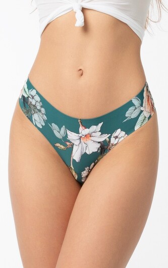 Figi Julimex Simple Tea Rose Brasil S-XL zielony butelkowy-kwiaty L