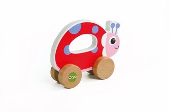 Biedronka drewniana na kółkach