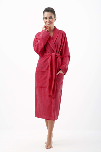 Szlafrok Luna 352 M-2XL damski bordowy L