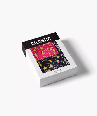Bokserki Atlantic 2MHH-007/25 A'2 S-2XL granatowy-różowy S