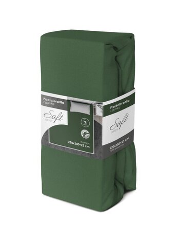 PRZEŚCIERADŁO SOFT 220X200+25 JERSEY GUMKA ZIELONY BAW.