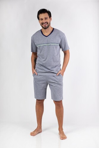 Piżama Regina 476 kr/r M-XL W25 męska melanż ciemny XL