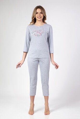 Piżama Regina 678 3/4 2XL-3XL Z24/25 damska jasny melange XXL