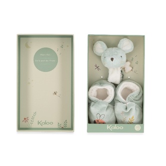 Kaloo Petit Chansons Darčeková sada pre bábätko Náramok a capačky s rolničkou Myška