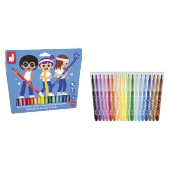 Janod Colorino Detské fixky 18 farieb od 3 rokov