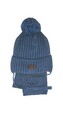 Komplet AJS 48-316 Czapka+szalik chłopięcy jeansowy 40-42 cm