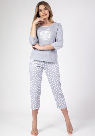 Piżama Regina 674 3/4 S-XL Z24/25 damska melanż jasny S