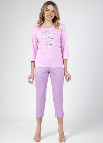 Piżama Regina 671 3/4 2XL-3XL Z24/25 damska fioletowy XXL