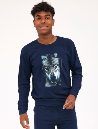 Piżama Cornette F&Y Boy 998/50 Wolf dł/r 164-188 granatowy 176/M