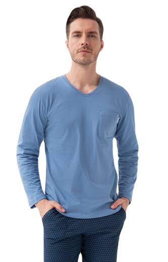 Piżama Luna 804 dł/r 3XL Z24 męska niebieski 3XL