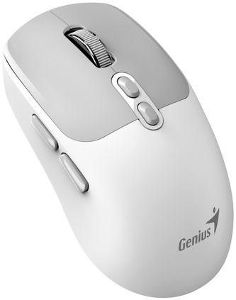 GENIUS NX-8080S BT Grey White/ duální Bluetooth + 2,4GHz/ 1600 dpi/ bezdrátová/ Copilot/ tichá/ 7tlačítková/ bílošedá