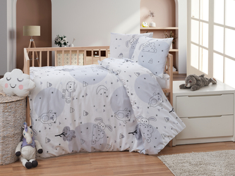 Krepové dětské povlečení 140x200, 70x90cm Zvířátka v zahradě