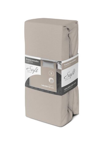 PRZEŚCIERADŁO SOFT 160X200+25 JERSEY GUMKA SZARY BAW.