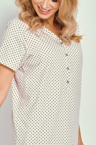 Koszula Taro Meg 3326 kr/r M-XL W25 damska różowy jasny-kropki XL