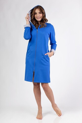 Szlafrok Regina 158 dł/r M-XL W25 damski niebieski M