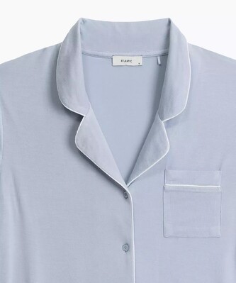 Piżama Atlantic NLP-496 kr/r S-2XL damska rozpinana niebieski jasny L