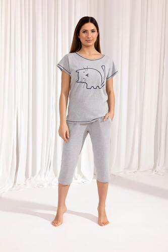 Piżama Regina 686 kr/r S-XL W25 damska melanż jasny M