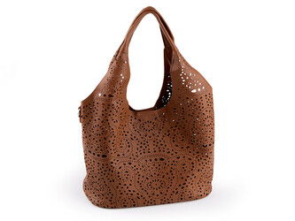 Kabelka 2v1 s vysekávaným vzorem 38x22 cm - 1 ks - 8 hnědá