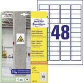 Etik.vys.lepivost Avery,45,7 x 21,2 mm, bílé,960ks