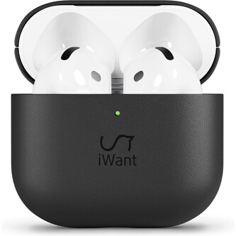 iWant kožený kryt pro AirPods 4/4 (ANC) černá