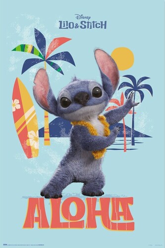 Plakát, Obraz - Lilo & Stitch - Stitch Aloha, 61 × 91.5 cm