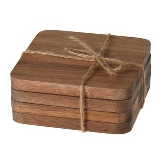 Sada dřevěných podtácků Wood hnědá