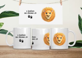 Hrneček čumáček 330ml porcelán Lev
