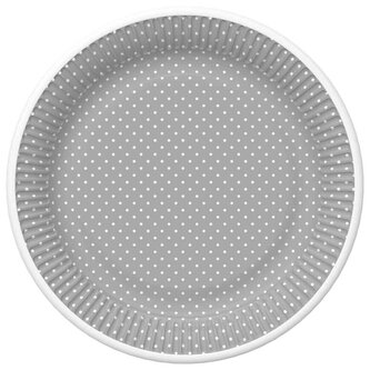 Papírový talíř velký - White Dots on Grey