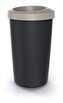 Odpadkový koš COMPACTA R DROP - objem: 35 l, barva: recykl.černá se světle hnědým  víkem