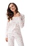 Piżama Luna 691 dł/r S-2XL Z24/25 damska ecru-jasny różowy L