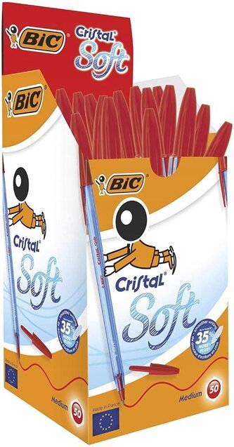 Długopis Cristal Soft czerwony (50szt)
