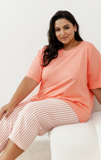 Piżama Taro Eloise 3376 kr/r 4XL-6XL W25 damska pomarańczowy 6XL