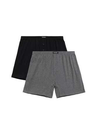 Bokserki Atlantic 2BMB-003 A'2 S-2XL czarny-szary melanż S