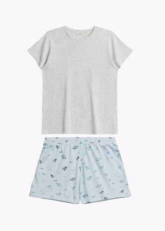 Piżama Atlantic NLP-490/02 kr/r S-XL szary-niebieski XL