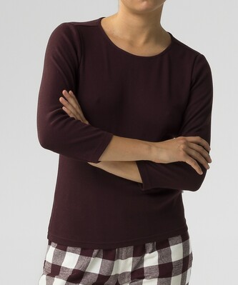 Piżama Atlantic NLP-485 Flanela dł/r S-2XL damska wino-ecru XXL