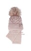 Komplet AJS 48-310 Czapka+szalik dziewczęcy pudrowy-różowy 40-42 cm