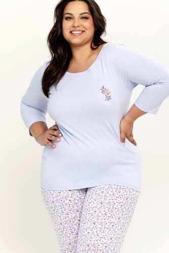 Piżama Taro Ariella 3256 3/4 2XL-3XL Z24/25 damska niebieski 3XL
