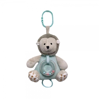 Závěsná plyšová hračka s melodií a chrastítkem Ježek, 18 cm - béžová