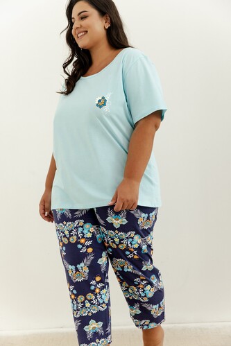 Piżama Taro Kristen 3366 kr/r 2XL-3XL W25 damska turkusowy 3XL
