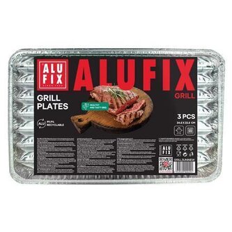 Alu fix grilovací misky 34,5 x 22,5 x 2,5 cm, 3 ks