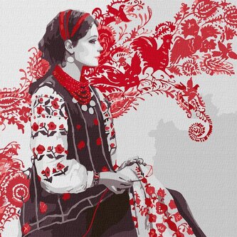 Malowanie po numerach - Wyszywając ochronił 40x40