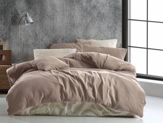 Prodloužené mušelínové povlečení 140x220, 70x90cm béžové