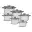 Sada nerezového nádobí pro indukci, hrnce s poklicemi – 12 ks