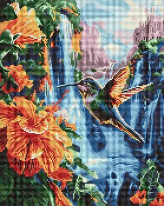 Diamentowa mozaika - Tropikalny ptak 40x50cm