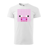 Tričko s potiskem Blocks Pig: bílé M