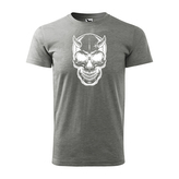 Tričko s potiskem Skull 1: šedé 4XL