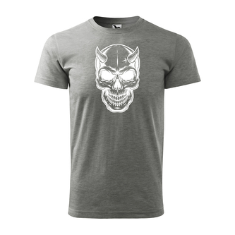 Tričko s potiskem Skull 1: šedé 4XL