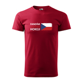 Tričko s potiskem Fandím českému hokeji: červené L