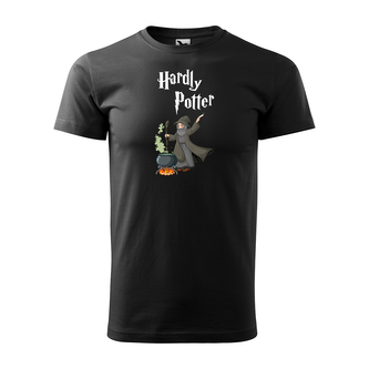 Tričko s potiskem Hardly Potter: černé 5XL